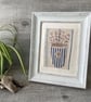 Hand Embroidered Framed Seedhead Textile Picture