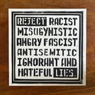 Reject Lies Lino Print
