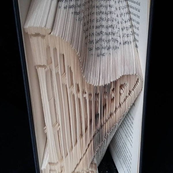 Harp with Music Notes COMBI Book Folding Pattern - EMAILED PDF PATTERN