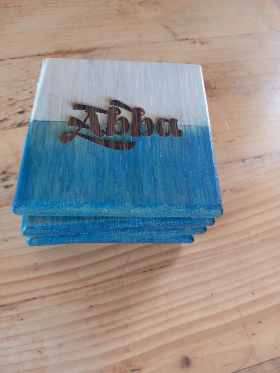 Abba coasters x4 made out of reclaimed oak flooring