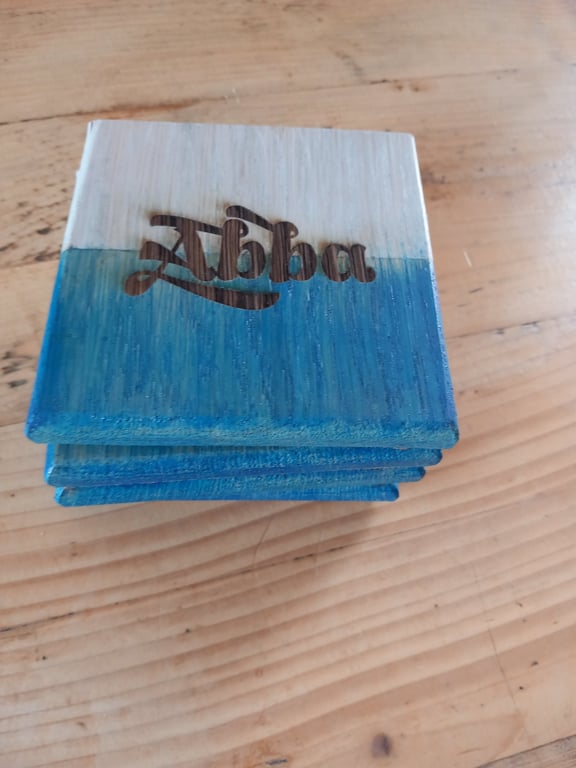 Abba coasters x4 made out of reclaimed oak flooring