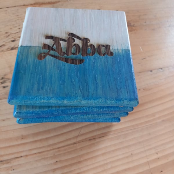 Abba coasters x4 made out of reclaimed oak flooring