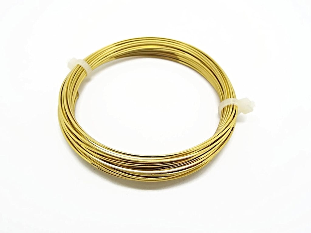 0.8mm Square Brass Wire with a Non Tarnish Coating, 20 Gauge Craft Wire