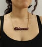 Princess pink glitter acrylic necklace - Image 3