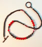 Hematite & Red Bamboo Coral necklace with Swarovski Crystals - Handmade In Devon - Image 5