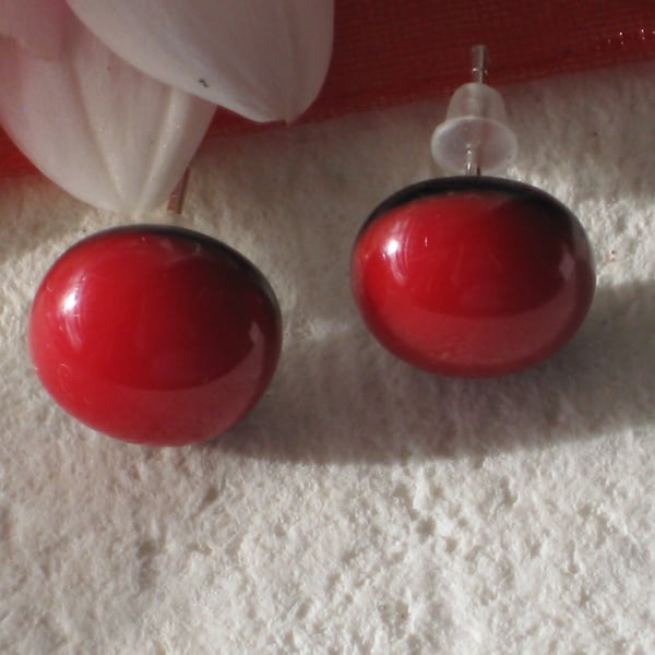 Fused glass stud earrings