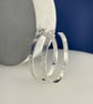 Silver Hoop Earrings - Sterling Silver 4mm Wide Hammered-Sparkly - Sizes 25-60mm - Image 2