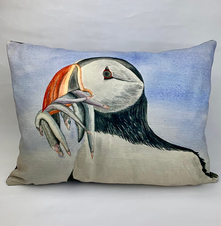 Puffin Cushion,Watercolour Cushion 