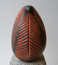 Raku carved bird (D) Orange - Image 3