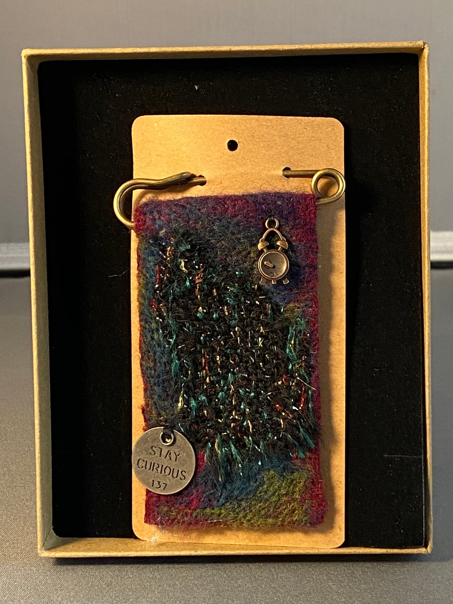 Felted and Woven Brooch