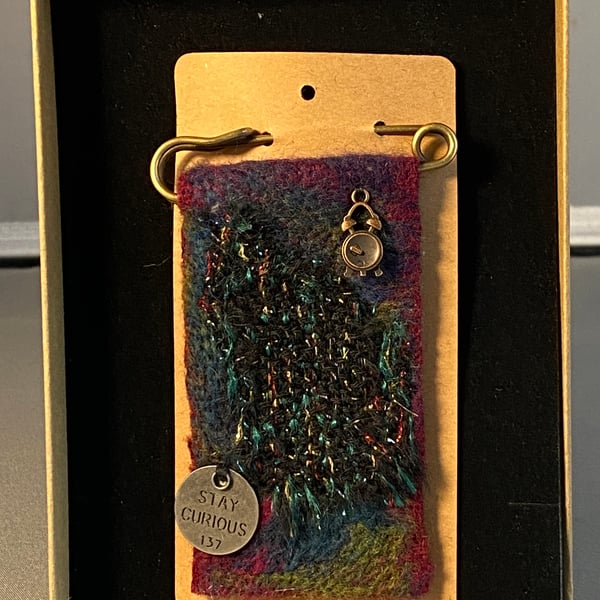 Felted and Woven Brooch