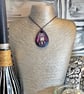 Handmade 'BOO' purple necklace -hand painted ghost with glitter set in resin.  - Image 2