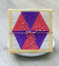 Set of four quilted coasters with a traditional hexagon patchwork design. - Image 8