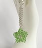 Handbag Charm, Green Peridot Crystal Star, with a Chainmaille Chain and Keyring - Image 8