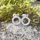 Silver stud earrings circles