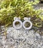 Silver stud earrings circles