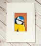 Blue Tit Garden Bird Original Painting - Mini Artwork 55mm x 84mm - Image 3