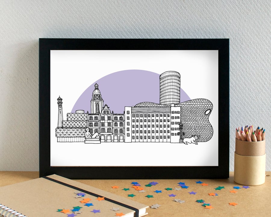 Birmingham Skyline Art Print