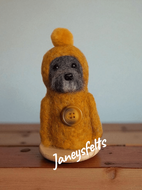 Needle felted terrier dog