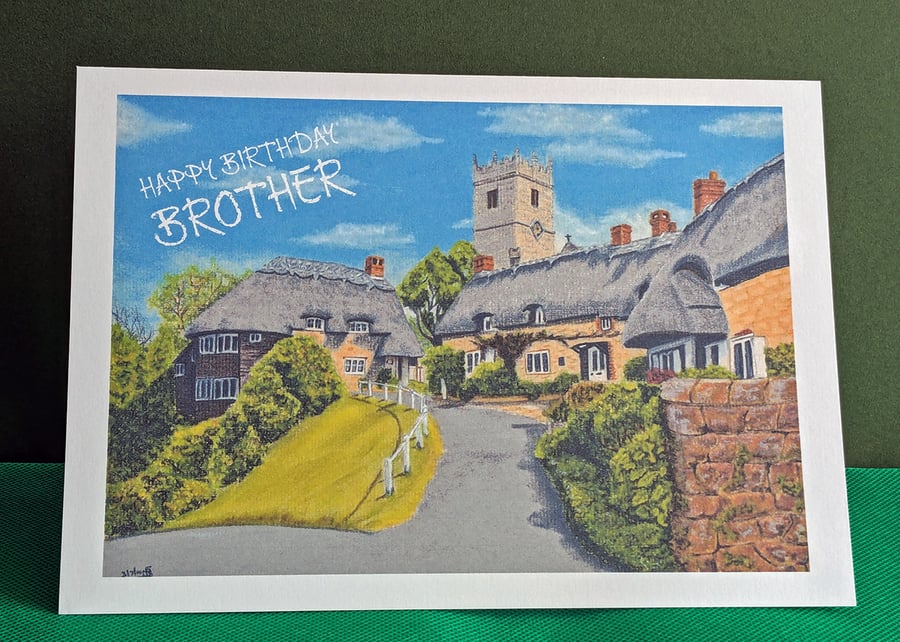 Godshill, Isle of Wight Art Card: Blank or Personalised A5-Size Greetings Card