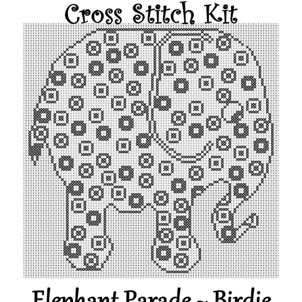 Elephant Parade Cross Stitch Kit Birdie Size Approx 7" x 7"  14 Count Aida