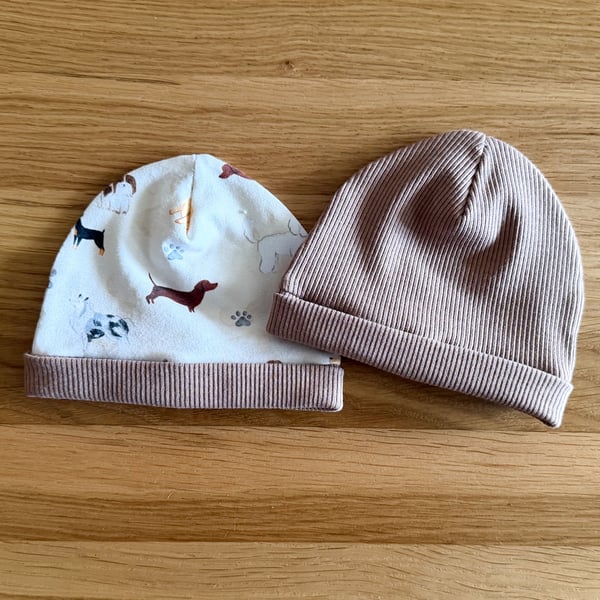 Newborn Baby Hats, Beanie hats. 2 PK. Ideal for the newborn baby 0-3mths - BE18