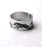 Wolf Ring, Adjustable wolf design ring, Running Wolves  - Image 3