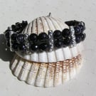 Blue Goldstone Gemstone Beaded Bracelet "Blue Knight"