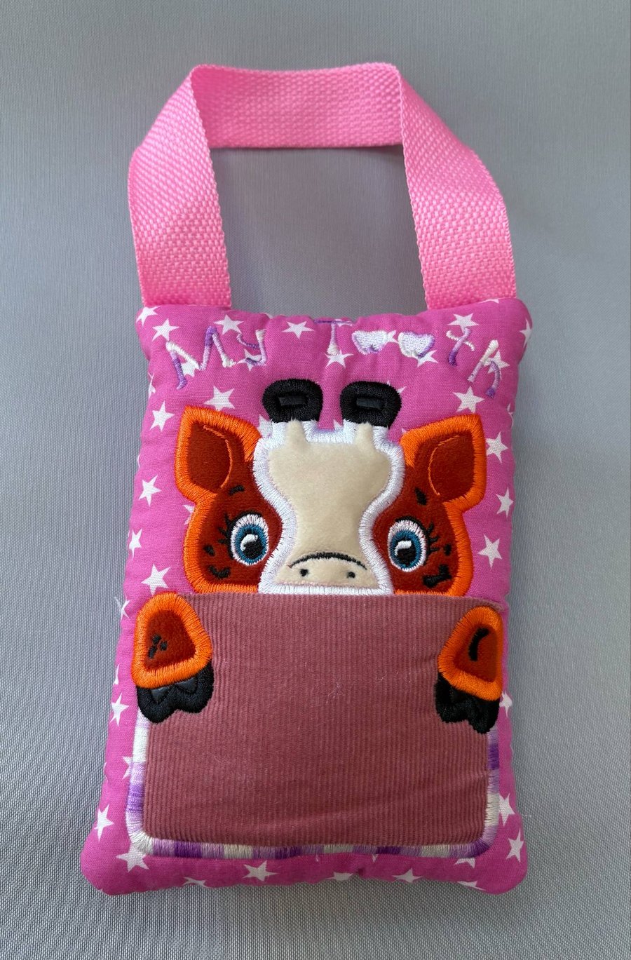  Tooth fairy Pillow, Embroidered Giraffe