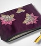 Purple Linen Lotus Flower Zip-Up Pouch - Image 3