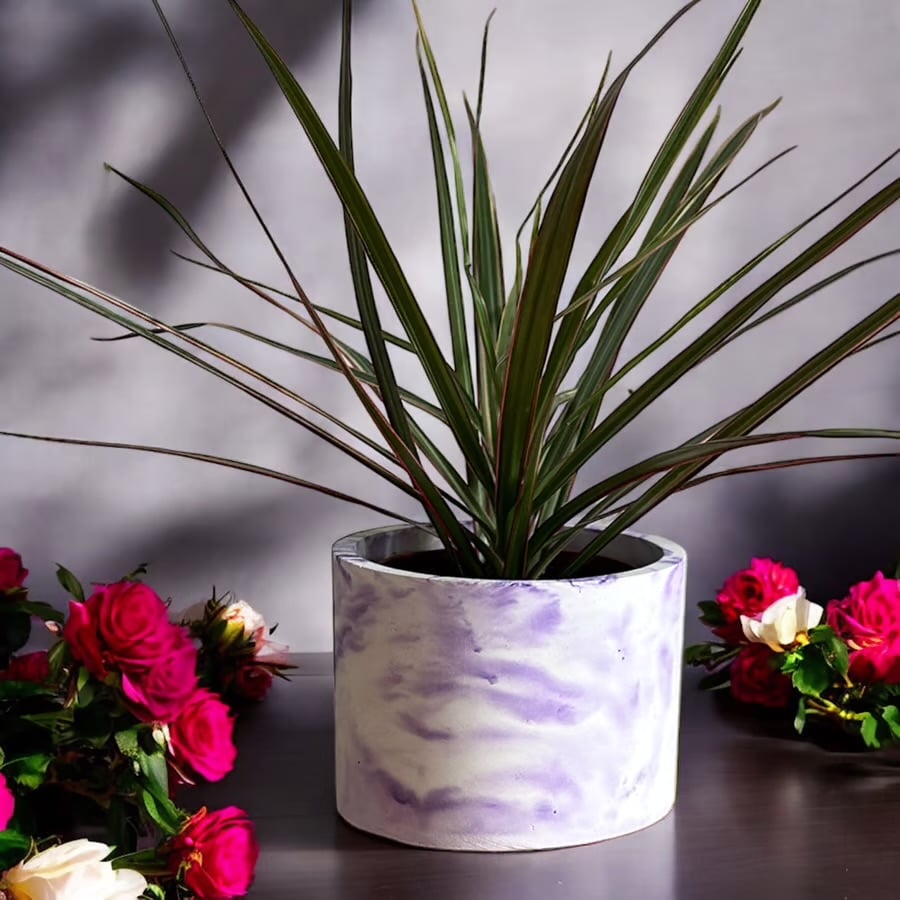 Large Purple Marbled Plant Pot (lpp10)