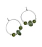 Sea Glass Hoop Earrings. Small Green Sterling Silver Jade Beaded Hoops