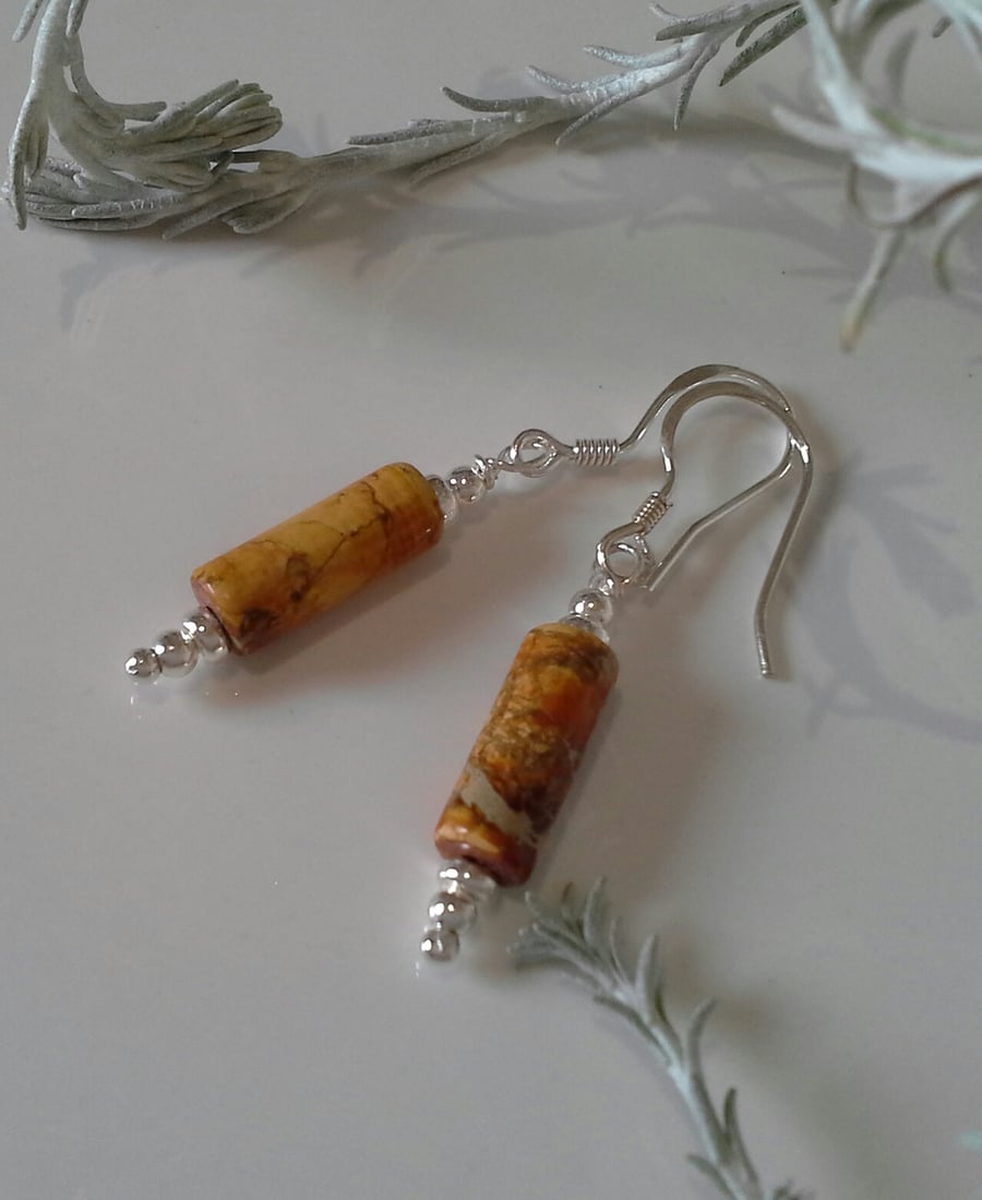 Jasper Sterling Silver Earrings