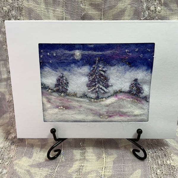 Festive Landscape Felted Christmas Card