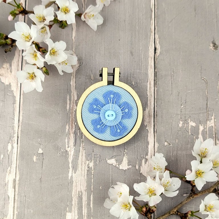 A Hand Embroidered Blossom Brooch