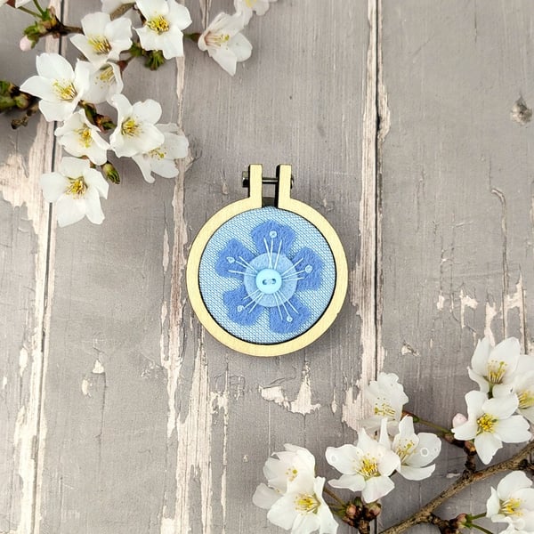A Hand Embroidered Blossom Brooch