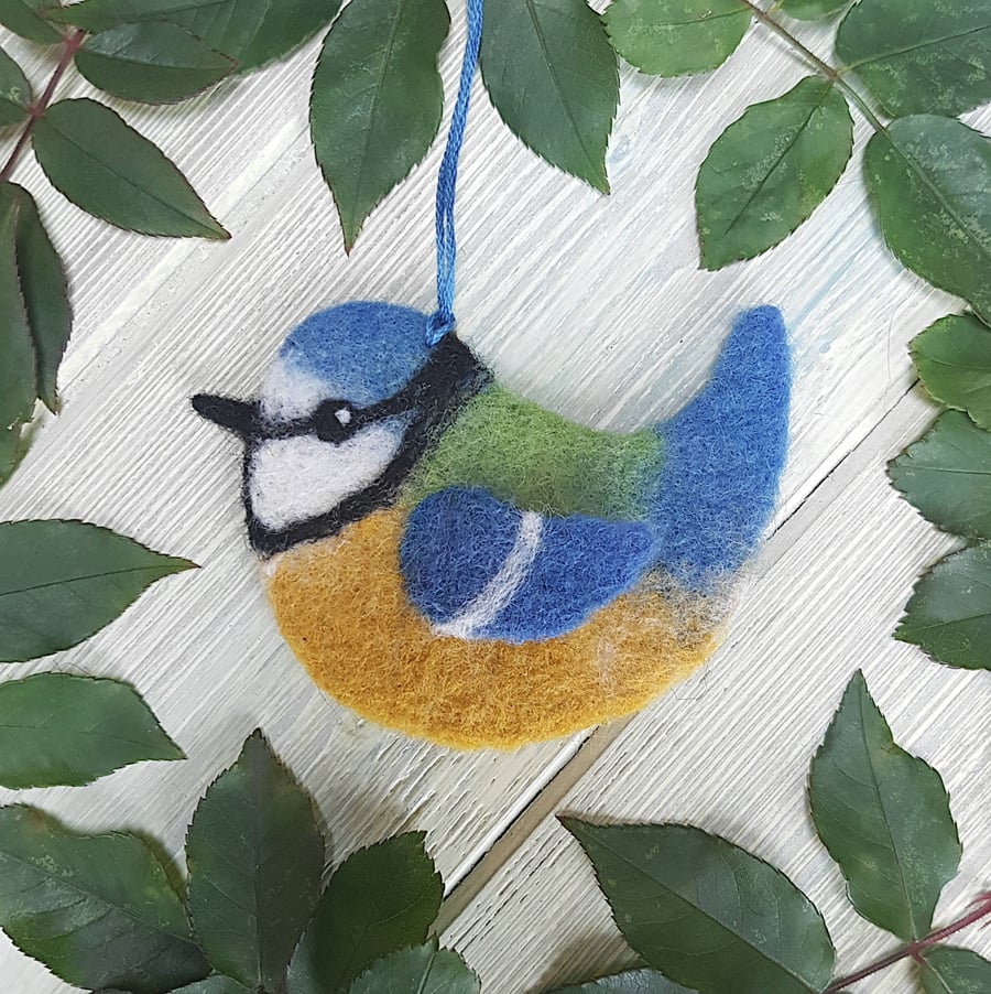 Bella the Needle Felted Blue Tit
