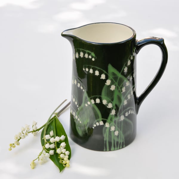 Lily of the Valley Farmhouse Jug - Hand Painted