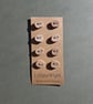 Set of eight small flat driftwood buttons - Image 2