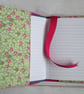 SOLD - A6 Green and Pink Ditsy Floral Reusable Notebook Cover - Image 3