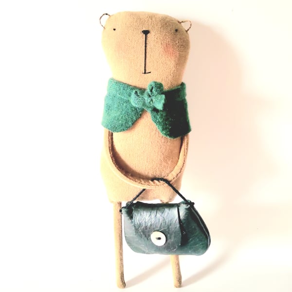 Primitive cloth teddy bear