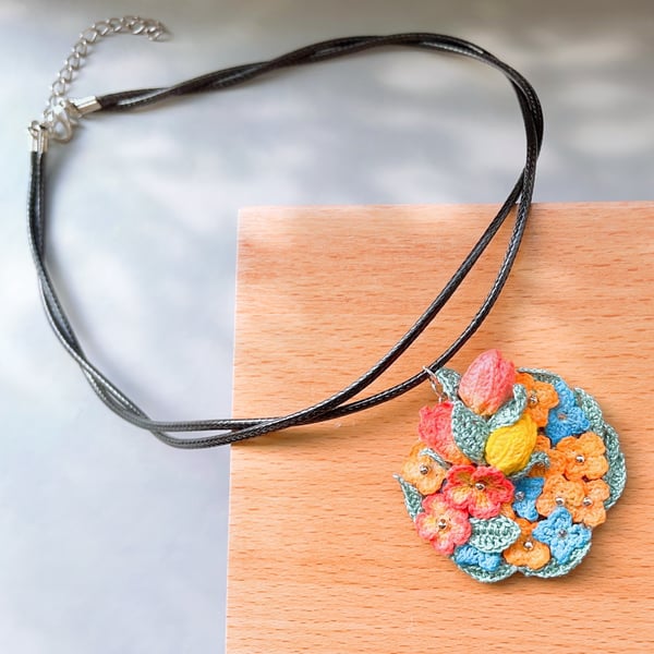 Microcrochet Floral World Pendant 