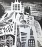 Happenings in Donkey World No.16 one-colour A2 screen-print silver edition - Image 3