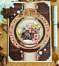 Well Done Vintage Style Card With A Photo Camera & Florals, Beige & Brown - Image 1