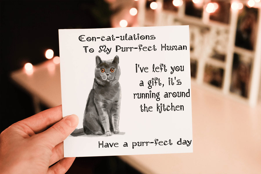 British Shorthair Cat Birthday Card, Cat Birthday Card, Personalized Cat Breed