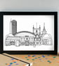 Basingstoke Skyline Art Print - Image 2