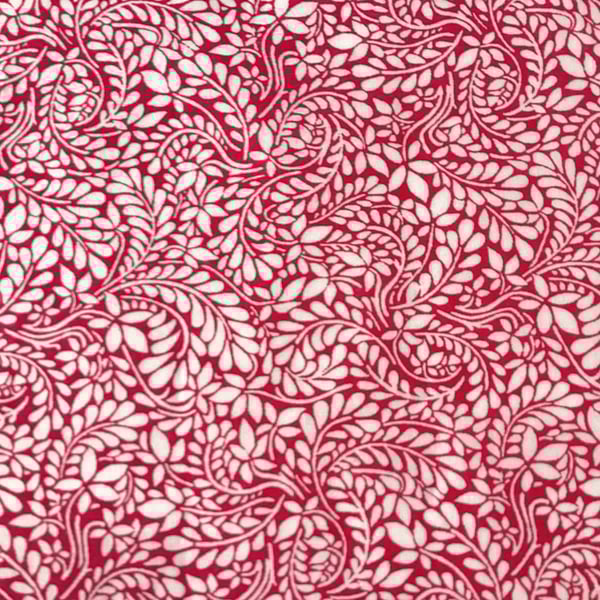 Liberty Fabric 10" Square : TOM DALEY : Red White Ditzy Leaves