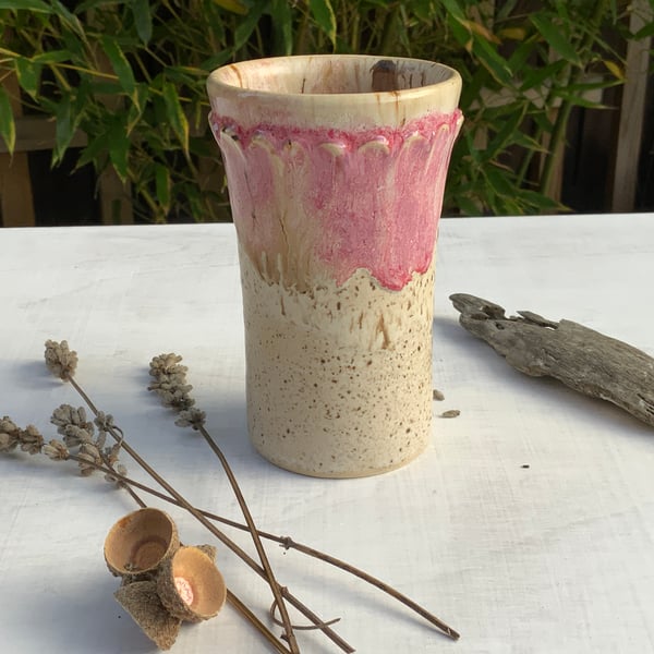 Handmade Mark-up Brush Pot; Toothbrush Holder