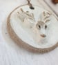 WALL DECORATION hand-built stoneware stag's head ornament in white - Image 4