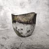 Clay Slab Green Pot, Organic Form, Weathered Vessel, Forest Ceramics